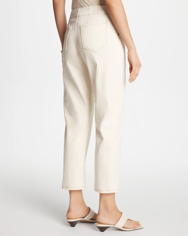 Pull-On Boyfriend Utility Cropped Jeans - image 3